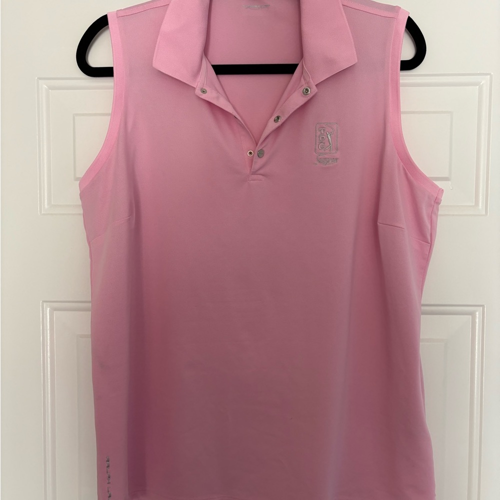 RLX Ralph Lauren TPC Sawgrass Moisture Wicking Pink Sleeveless Polo Top